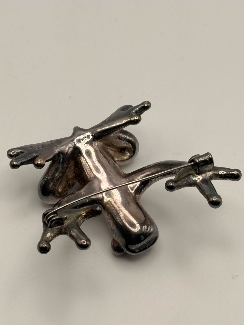 Vintage Joe Eustace JE 925 Sterling Silver Frog Brooch Pin 3D Figural - Picture 2 of 6